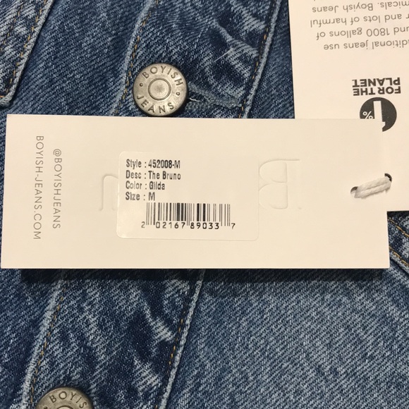 Boyish the Bruno Crop Jean Jacket in Gilda NEW WITH TAGS - Picture 9 of 16